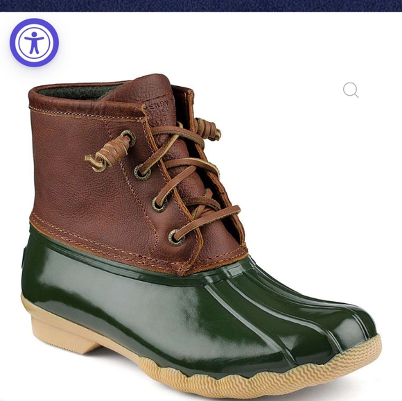 Sperry Women's Saltwater Duck Boot in Tan/Green by - Picture 6 of 6